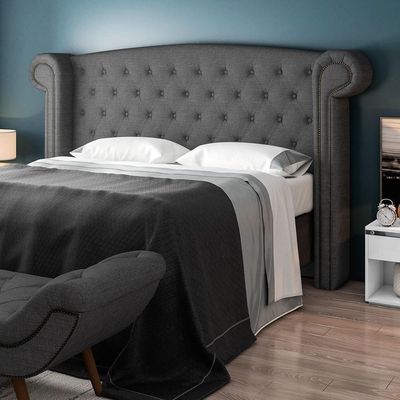 Cabeceira Cama Casal Queen 160cm Provença P02 Linho Chumbo - Mpozenato