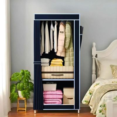 Guarda Roupa Closet Dobrável Organizador - Azul Escuro