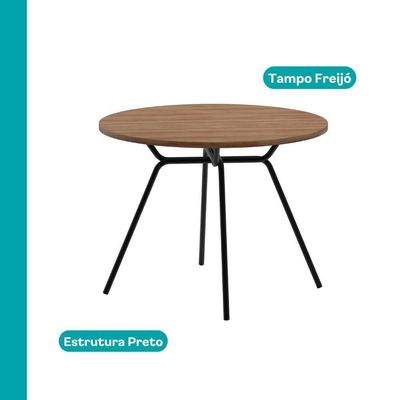 Conjunto Sala De Jantar 4 Cadeiras Verona Carraro Freijó Grafite Preto