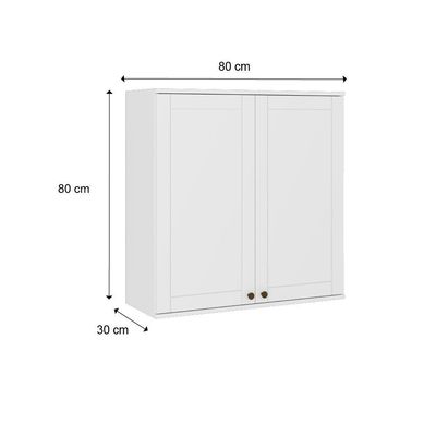 Armário Aéreo Milla Mdf 2 Portas De Branco 80 Cm Carraro