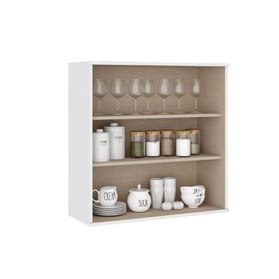 Armário Aéreo Milla Mdf 2 Portas De Branco 80 Cm Carraro
