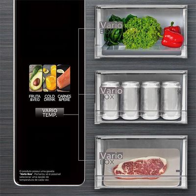 Geladeira Midea Multidoor Frost Free Inverter Smart Inox 474L Bivolt MD-RF691FGD463