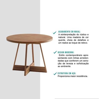 Mesa De Jantar Redonda 1 M átria 1594 Carraro Nogal/rose