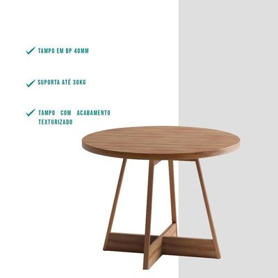 Mesa De Jantar Redonda 1 M átria 1594 Carraro Nogal/rose