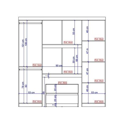 Guarda Roupa Casal 6 Portas 2 Gavetas Branco C/ Painel De Tv