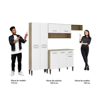Cozinha Compacta Arizona Glam Carvalho Com Branco Carraro