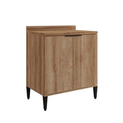 Balcão De Cozinha Miami 800mm 2 Portas Com Tampo Carraro Freijó
