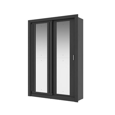 Guarda Roupa Solteiro 2 Portas Darvi Com 2 Espelhos Carraro Preto Touch