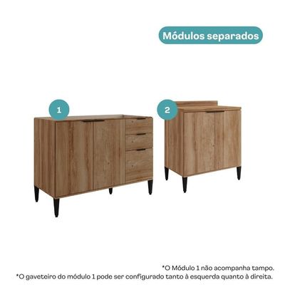 Conjunto Balcões Miami Point Carraro Freijó