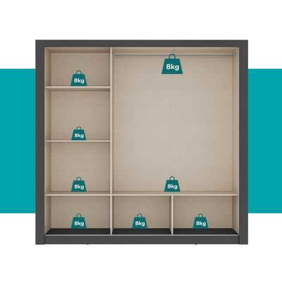 Guarda Roupa Casal 3 Portas Doha Carraro Preto Touch Com Freijó