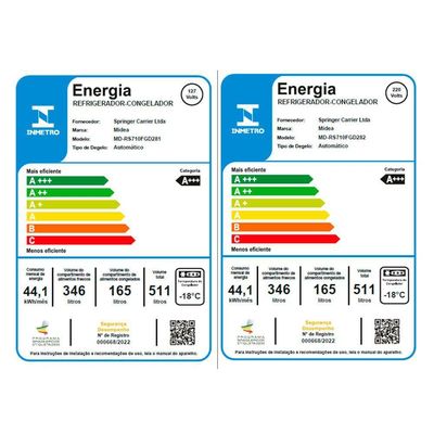Geladeira Midea Side By Side Inverter Preto Conectada 511L 110V MD-RS710FGD281