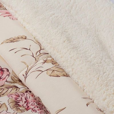 Coberdrom Sherpa-percal 180 Fios Estampado King Gran Moratta 01 Peça - Caqui Floral