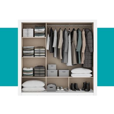 Guarda Roupa Casal 3 Portas Doha Carraro Branco