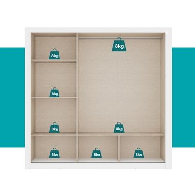 Guarda Roupa Casal 3 Portas Doha Carraro Branco