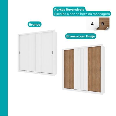 Guarda Roupa Casal 3 Portas Doha Carraro Branco