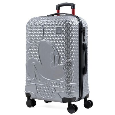 Mala Média 23 Kg ABS 4 Rodas Mickey Epcot Prata M / Prata