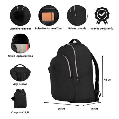 Mochila Escolar Feminina Pop Fun Azul Claro U / Azul claro