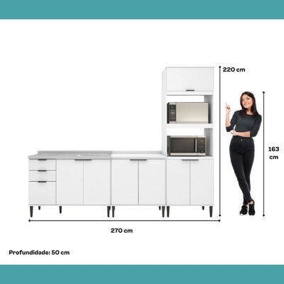 Conjunto Balcões Miami Sunset Carraro Branco