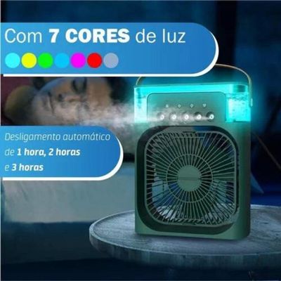 Ventilador Portátil De Mesa Mini Umidificador Bivolt - Verde