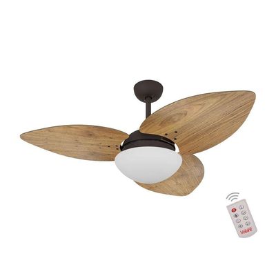 Ventilador De Teto Marrom 3 Pás Rádica Freijó 127V 110V