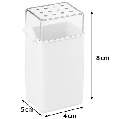 Kit Paliteiro e Saleiro de Mesa 70ml Branco Coza Plástico Dispenser Sal Porta Palitos