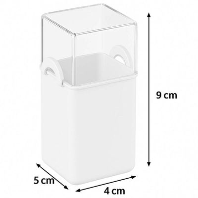 Kit Paliteiro e Saleiro de Mesa 70ml Branco Coza Plástico Dispenser Sal Porta Palitos