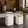 Kit Paliteiro e Saleiro de Mesa 70ml Branco Coza Plástico Dispenser Sal Porta Palitos