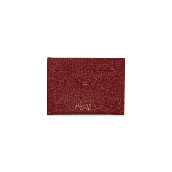 Porta Cartão Slim em Couro Pequeno Basic Vermelho P / Vermelho