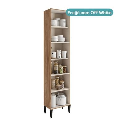 Paneleiro Miami 3 Portas 5 Prateleiras Carraro Freijó Com Off White