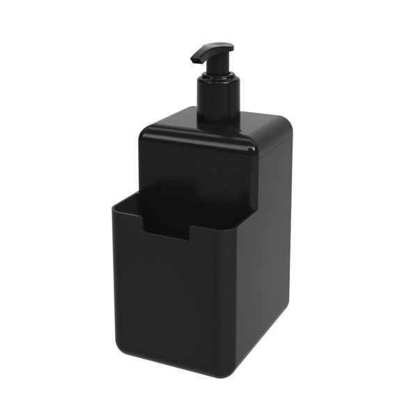Dispenser de Detergente Coza Single em Plástico Preto 500ml