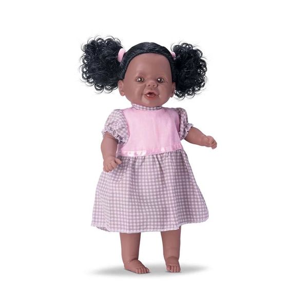 Boneca Bambola Dina Negra Faz Xixi na Fralda