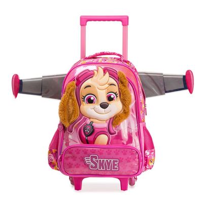 Mochila de Rodinha Infantil Feminina Patrulha Canina Skye Rosa U / Rosa