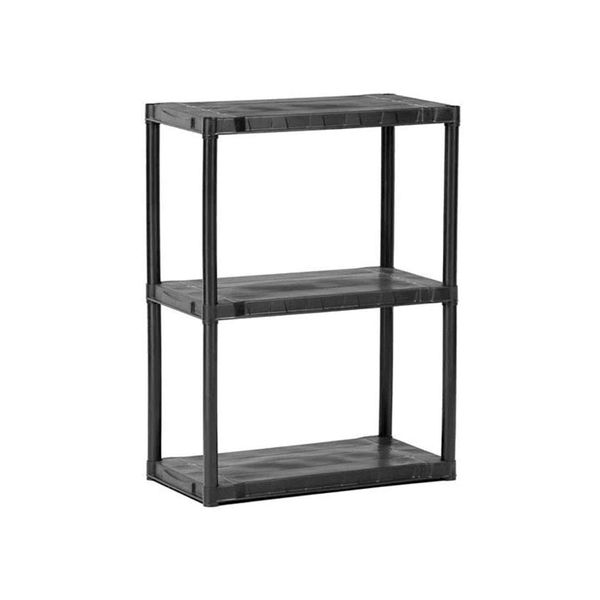 Estante de Plástico São Bernardo Multiuso com 3 Prateleiras Preta 70x38x94cm