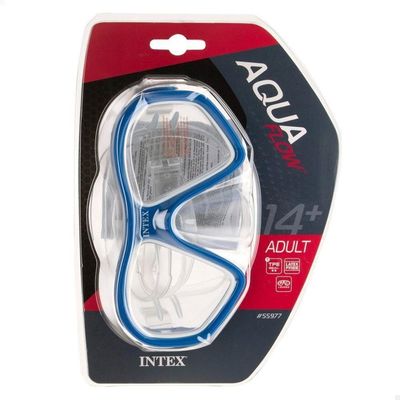 Máscara De Mergulho Policarbonato Reef Rider Azul Piscina Mar - Intex