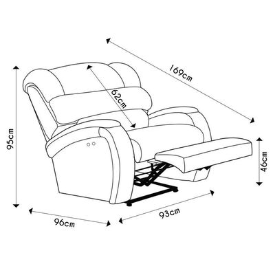 Poltrona Do Papai Reclinável Kalie Power Touch Usb Fh9 Pu Cinza - Mpozenato