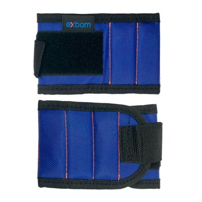 Pulseira Magnética Com Imã Segura Prego Parafuso Brocas Azul