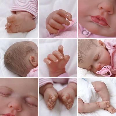 Bebê Reborn Menina Toda De Silicone De Vinil Artesanal Olhos Fechados