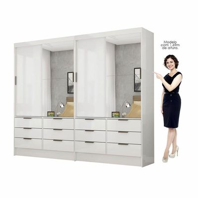 Closet Casal Sevilha 4 Portas 12 Gavetas Carioca Móveis