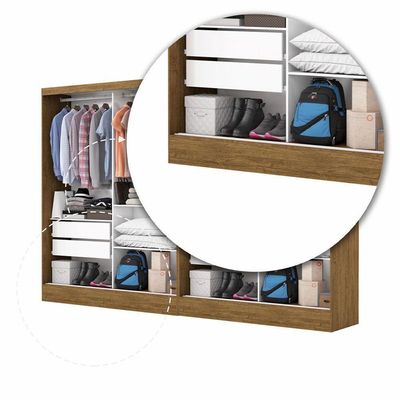 Closet Casal Duplo Belém Carioca Móv Cinamomo Com Off White