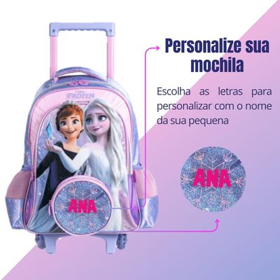 Mochila Escolar Feminina de Rodinhas Gata Marie Rosa U / Rosa