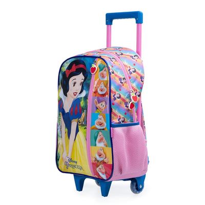Mochila Escolar Feminina de Rodinhas Branca de Neve Rosa U / Rosa