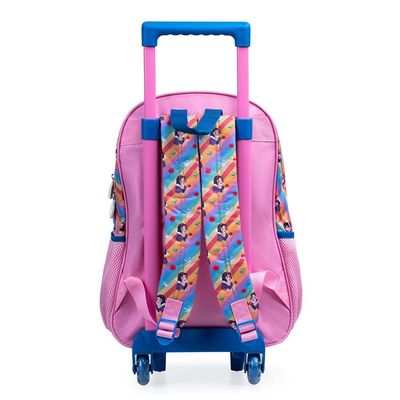 Mochila Escolar Feminina de Rodinhas Branca de Neve Rosa U / Rosa