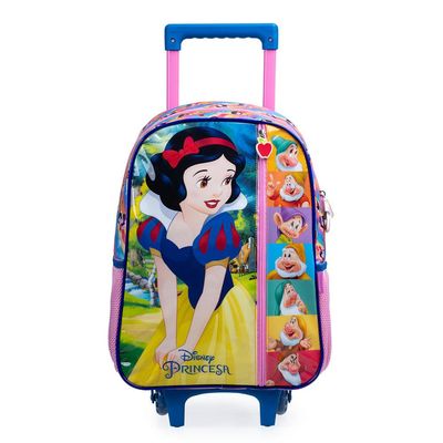 Mochila Escolar Feminina de Rodinhas Branca de Neve Rosa U / Rosa