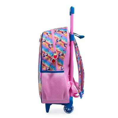 Mochila Escolar Feminina de Rodinhas Branca de Neve Rosa U / Rosa