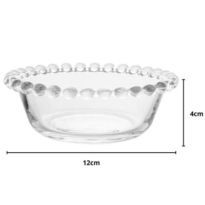 Conjunto 6 Bowls 180ml de Vidro Tigela para Sobremesa Frutas Petiscos Pearl Wolff Transparente