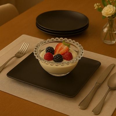 Conjunto 6 Bowls 180ml de Vidro Tigela para Sobremesa Frutas Petiscos Pearl Wolff Transparente