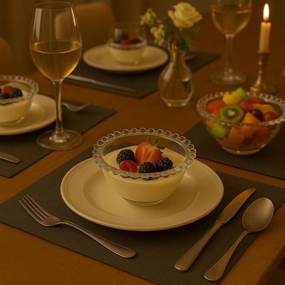 Conjunto 6 Bowls 180ml de Vidro Tigela para Sobremesa Frutas Petiscos Pearl Wolff Transparente