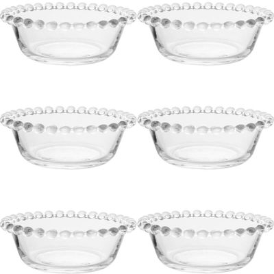 Conjunto 6 Bowls 180ml de Vidro Tigela para Sobremesa Frutas Petiscos Pearl Wolff Transparente