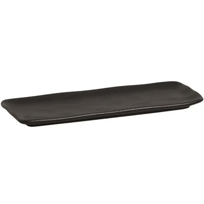 Kit 6 Bandejas Cerâmica Servir Sushi Sashimi 33x13cm Preto Travessa Porto Brasil