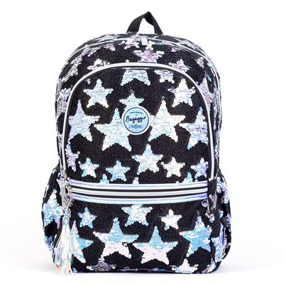 Mochila Escolar Feminina Black Velvet Stars Preta U / Preto
